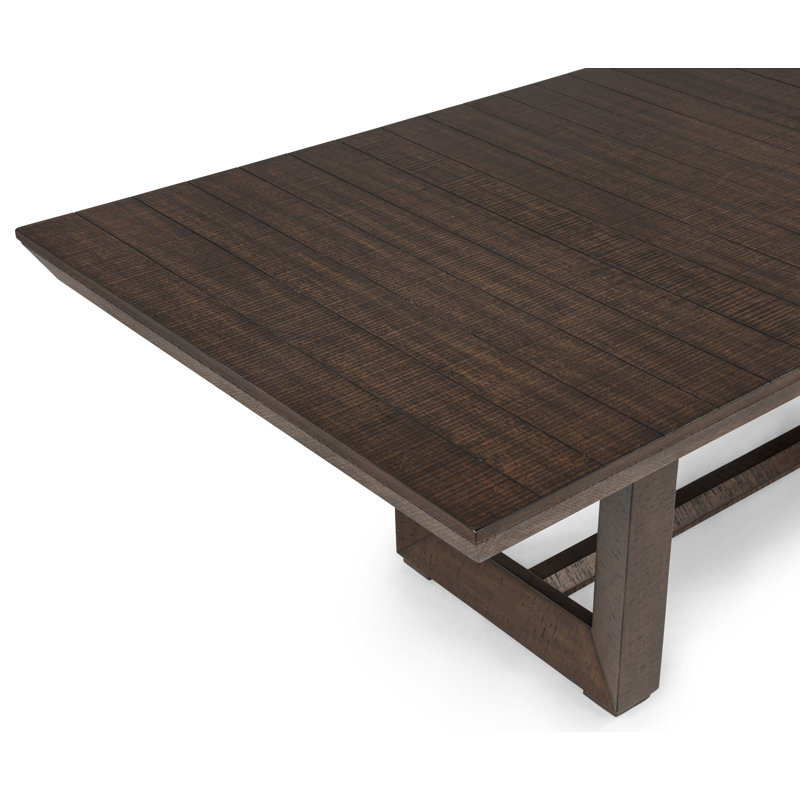 Ensemble de table à manger extensible 7 pièces en bois beige et brun, 7 Pieces: Table, 6 Chairs