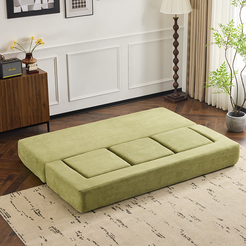 Multi-Functional Convertible Sectional Sofa with Storage Ottomans & High-Resilience Foam Sleeper, Space-Saving Design for Studio Apartments & Home Offices?