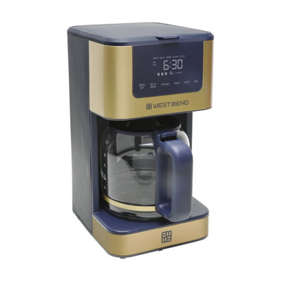 Cafetière chaude et glacée West Bend Timeless, 12 tasses, en blanc et or