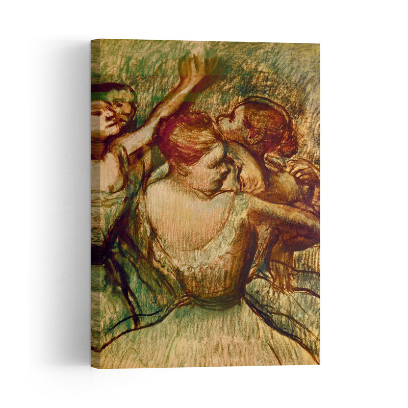 Les Danseuses Vertes - Impressionnisme abstrait contemporain - Estampe murale, H 48 po x l 32 po