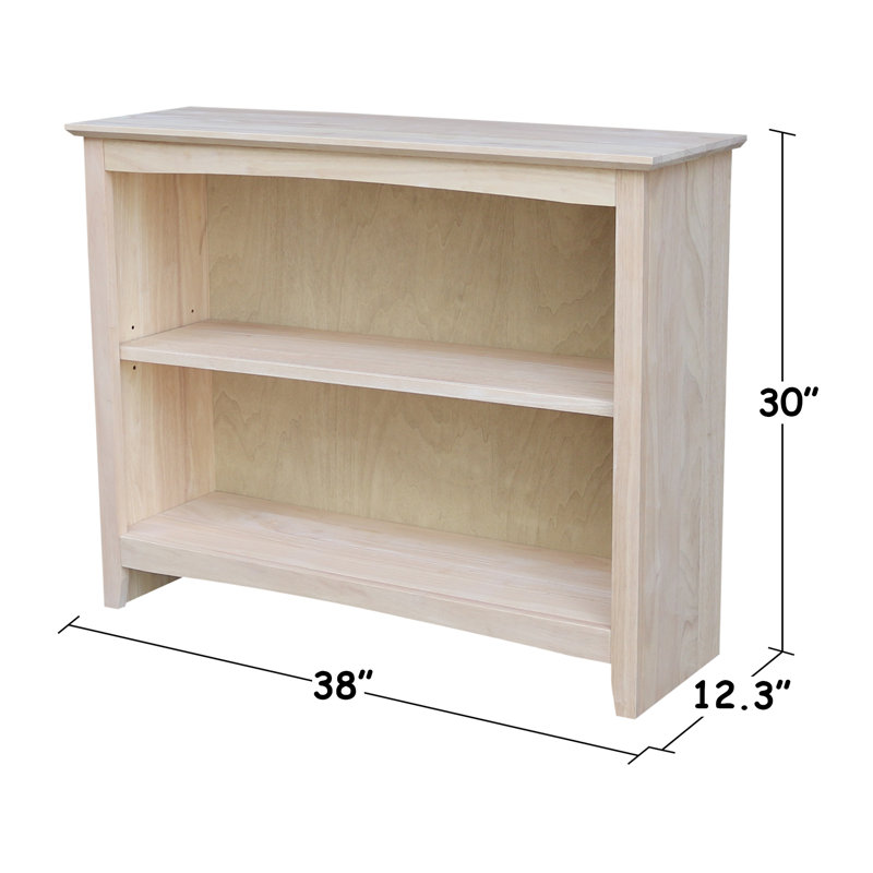  Bibliothèque en bois massif Derren, (2 tablettes) H 30 po x l 38 po x P 12,3 po