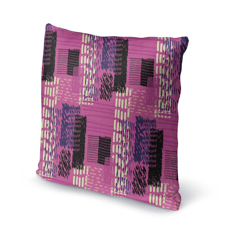 Geometric Cotton Blend Outdoor Reversible Throw Pillow, 26" x 26"