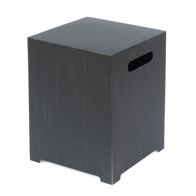 Iron Tank Holder Side Table In Brown+Gold, Powder-Coated Construction, 15.09W X 15.09D 20.19H Chic Strong Structure,