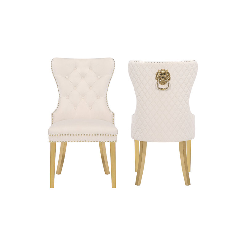 Chaise de salle à manger en or 2 pièces Simba