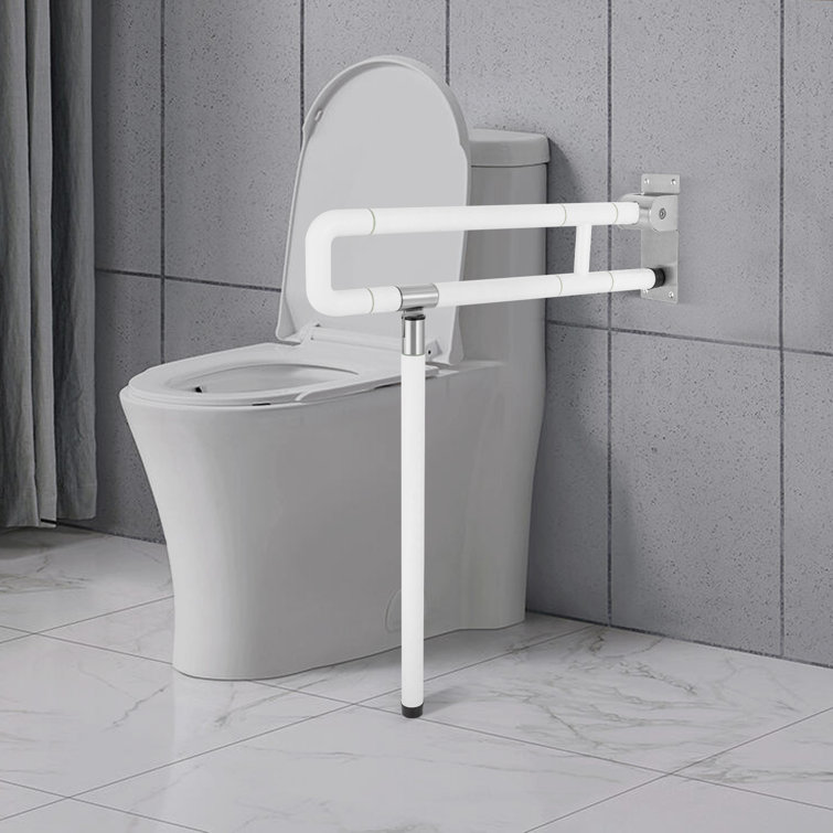 23.6" Toilet Grab Bar Foldable Drop Down Toilet Safety Rails