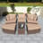 Ensemble de canapé d'extérieur en osier 6 pièces avec table basse-1724041068