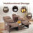 Manual Reclining Loveseat With Center Console, Cup Holders & Storage, Push-Back Recliner Sofa With Pillows For Living Room-1502048352