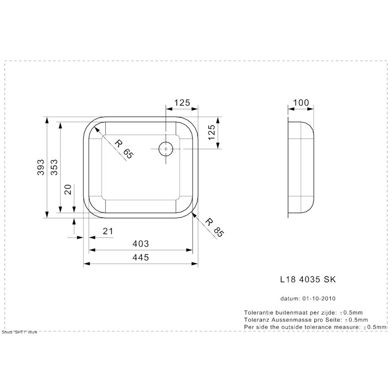 Single Bowl Inset/Undermount Kitchen Sink