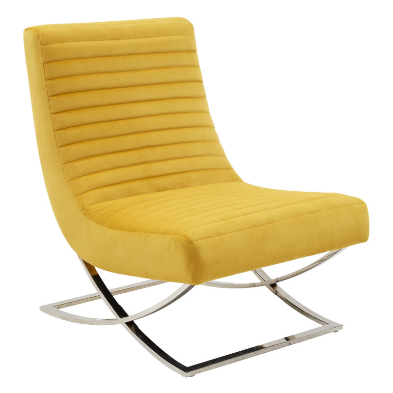 Fauteuil club 28,5 po, Velours jaune