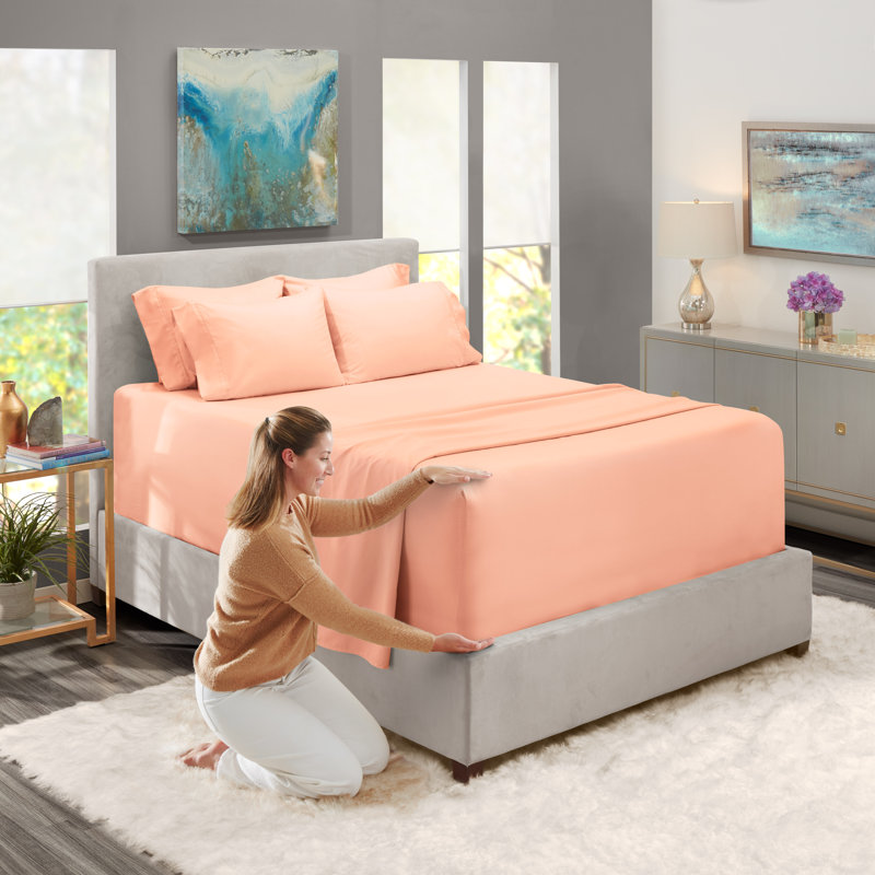 Ensemble de draps en micro-fibre, Pêche, Drap-housse grand