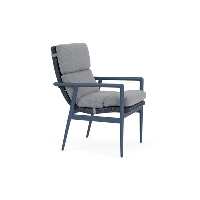 Cascade Outdoor Dining Armchair, Rumba Stonewashed, Denim Blue