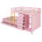 Full Size Bunk Bed with 2 Large & 5 Small Drawers, Small Wardrobe, Modern Storage Bunk Bed, MDF & Solid Wood, Sakura Pink-222677630