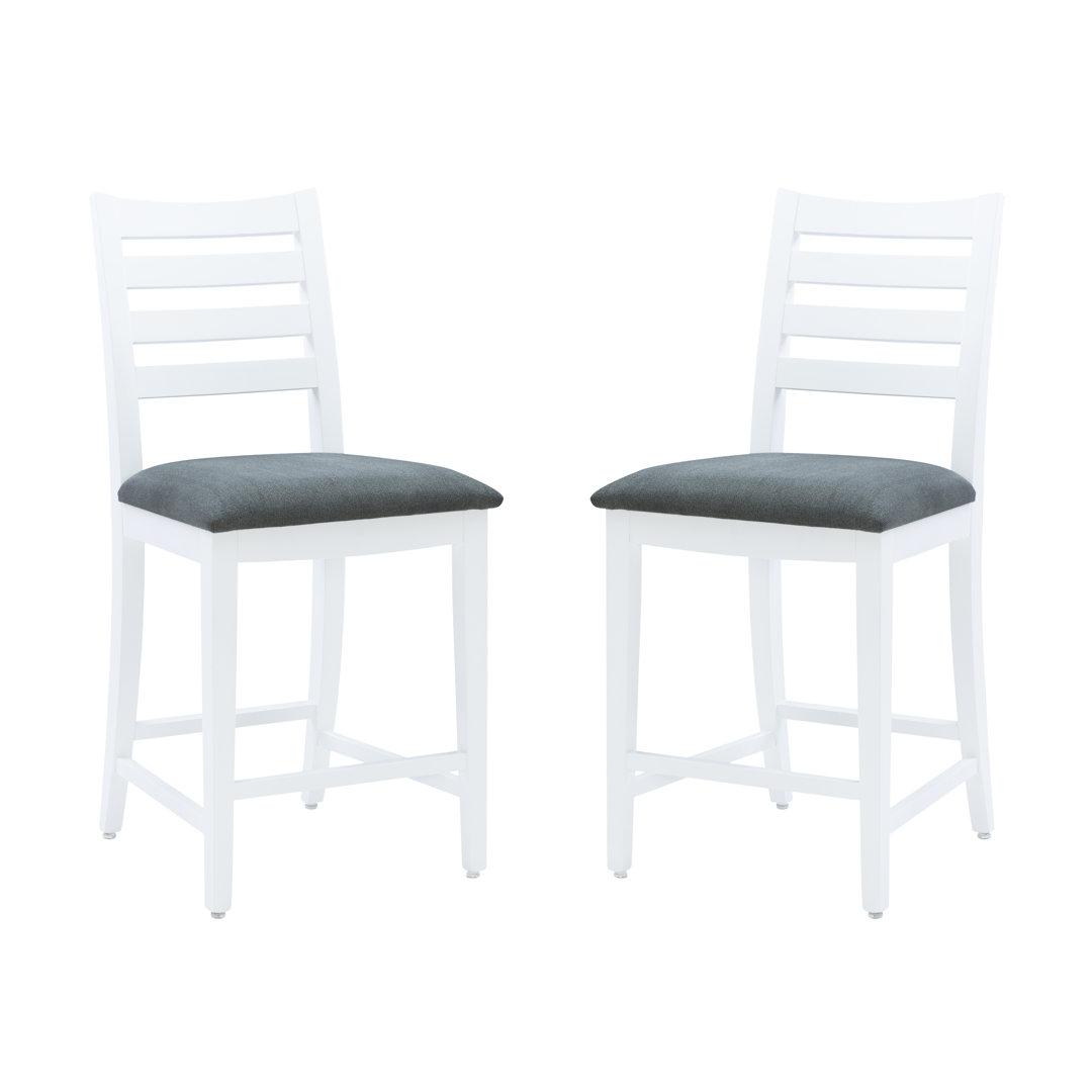 Sandra Upholstered Counter Stool with Solid Wood Frame (Set of 2) Sand & Stable™ 