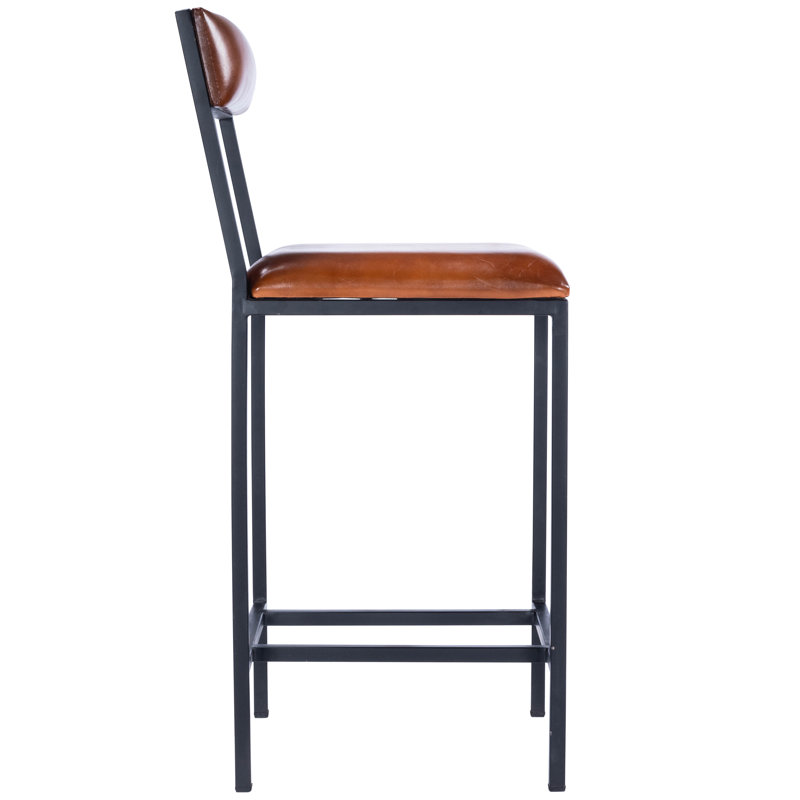Lazarus Leather & Metal Bar & Counter Stool, Counter Stool (27” Seat Height)