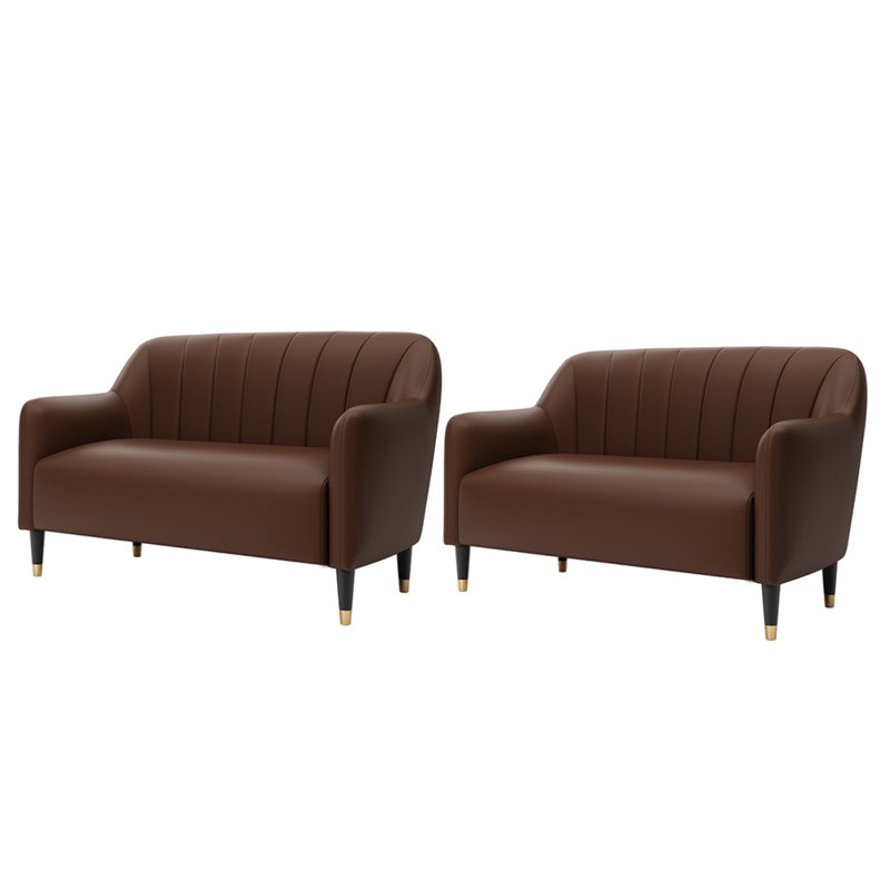 Banc rembourré en similicuir Light Luxury Cafe, Brun foncé