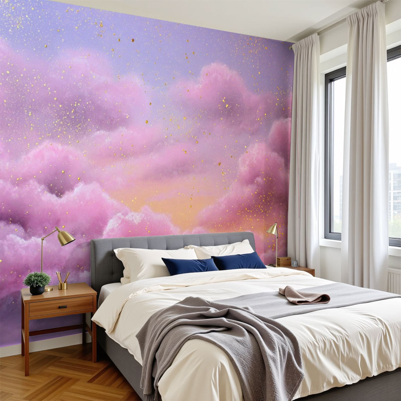Papier peint autocollant Boho Clouds Peel and Stick Tranquil Twilight Sky, L 144 po x l 100 po