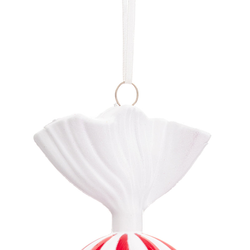 Assortiment d'ornements de bonbon 7 "très lustré. Comprend un assortiment de 3 ornements par sac., Rouge