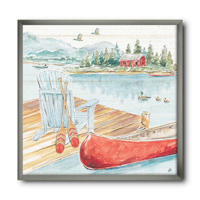 « lake house canoës iii », reproduction d’image sur toile