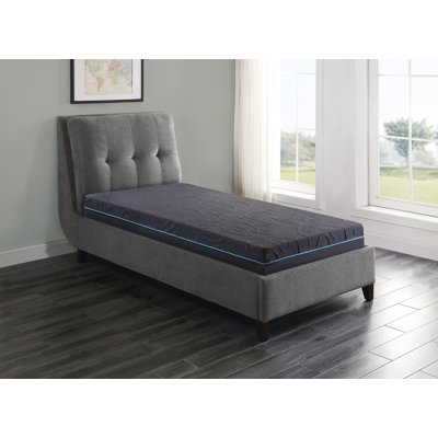8" Twin Size Bed Mattress Gel-Infused Memory Foam Hybrid Mattress, Dark Gray, Mattress In A Box, Firm Comfort Mattress
