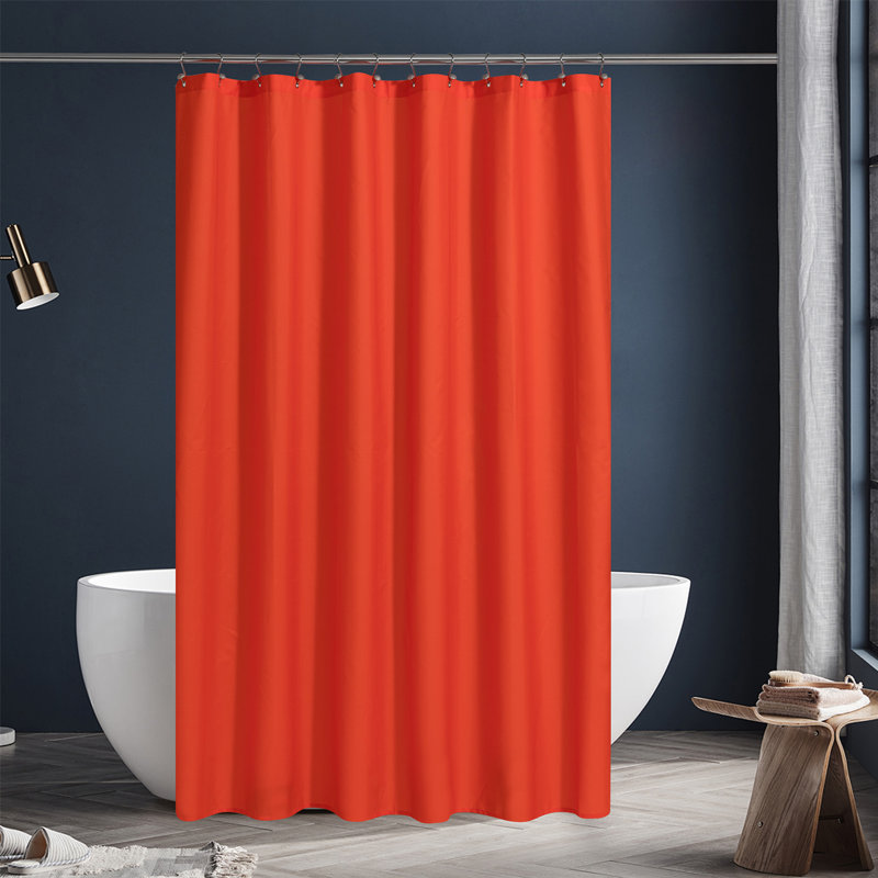 Rideau de douche en tissu hydrofuge, Orangé, H 72 po x l 72 po