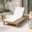 Chaise longue en bois d'acacia avec coussin, 4 positions réglables avec surface latérale plate-130593485