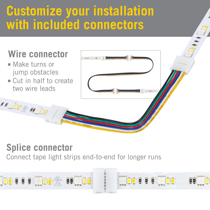 RibbonFlex Pro, 24 V, RVB + WW, 36 + 36 + 36 DEL / M, IP20, bande lumineuse sous l'armoire 2,5 m