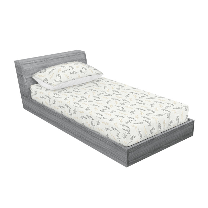 Drap-housse et taie décorative Ambesonne, Ensemble de draps pour lit simple avec 1 taie d'or