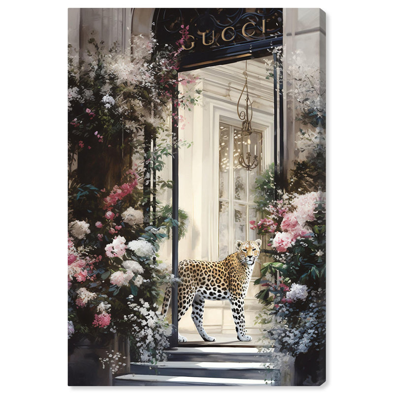 Art floral sur toile, devanture fleurie, Toile tendue, H 54 po x l 36 po
