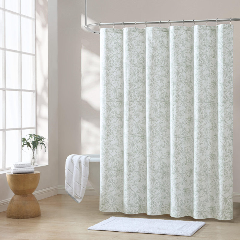 Pen and Ink Floral Shower Curtain, Green