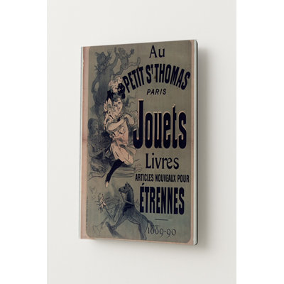 Au Petit St Thomas Paris 1889 Jouets Livres - Belle Époque Vintage Poster Wall Art — Portrait Metal Wall Art