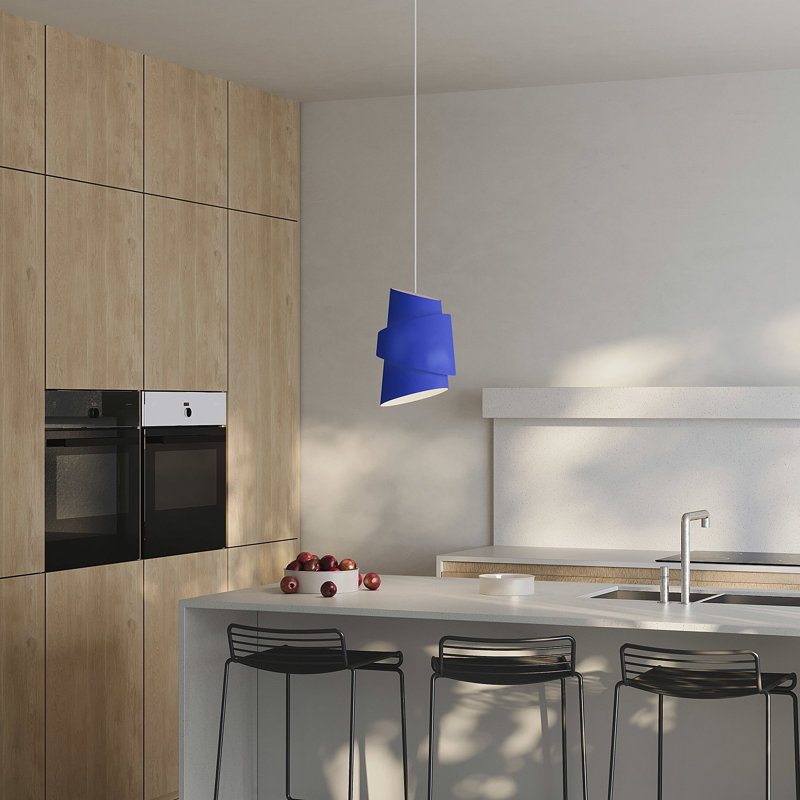 Croissant Pendant Light, White, Cobalt