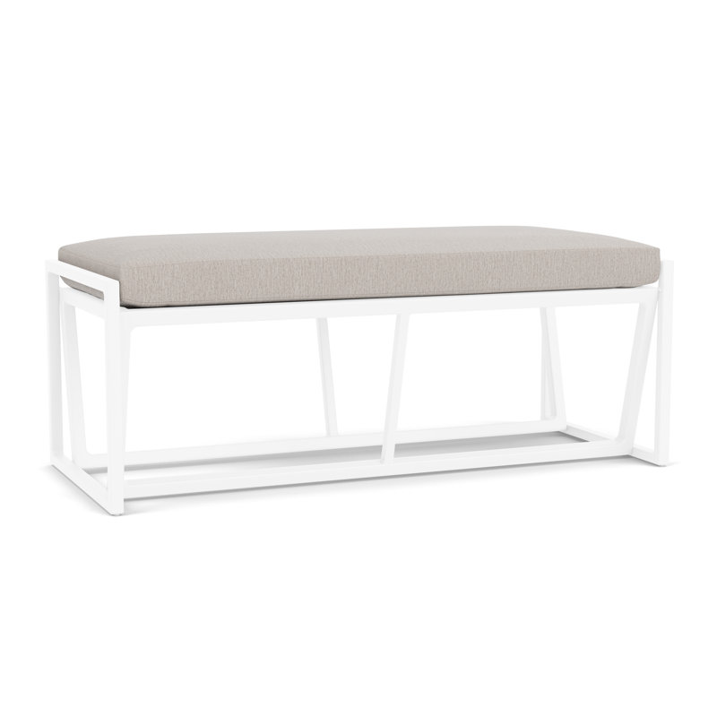 Summit Outdoor Dining Bench, White, Remy Cloud