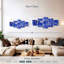 Toile en marbre bleu palmé-249490482