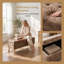 Banc de rangement avec compartiment caché Modern | Banc de repose-pieds et de lit polyvalent pour une vie organisée-131639805