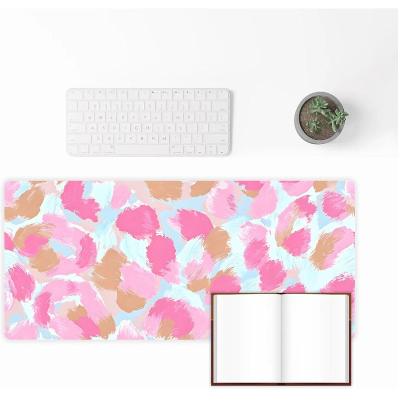 Tapis de souris abstrait rose, grand format, décoration de bureau pour les fêtes, 30 x 70 cm