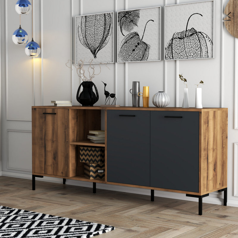 Heidi-Grace 180cm Console Table, Black/Brown