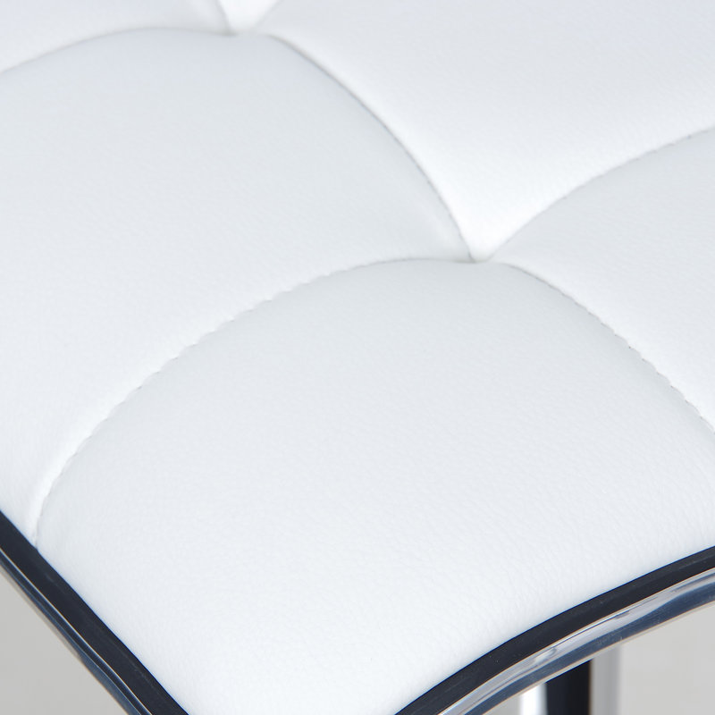 Chrome Plated Steel Bar Stool, White