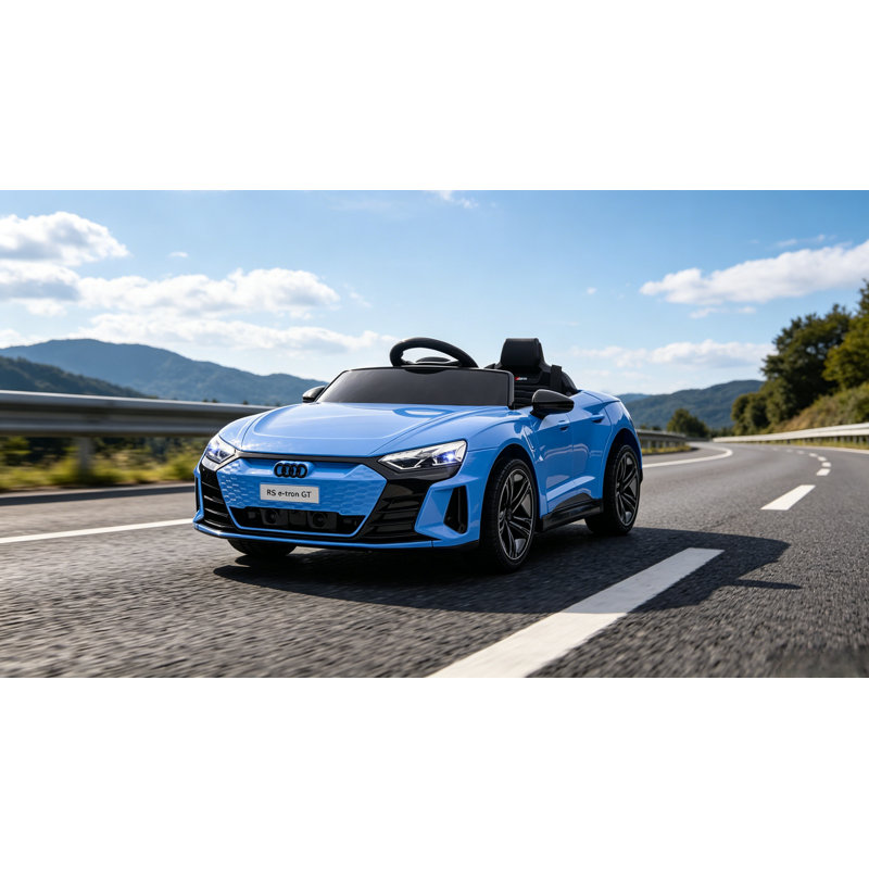 Voiture sous licence 12V RS E-Tron GT pour enfants avec télécommande, suspension, musique et lumières DEL, Blue