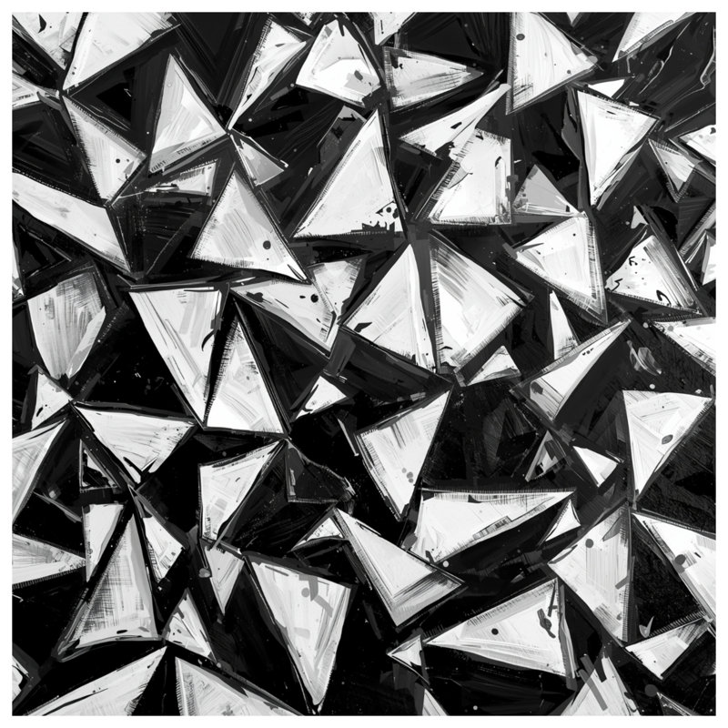 Édredon abstrait à formes triangulaires, Grand lit