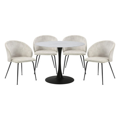 Cosimo Velvet 5-Piece Dining Set