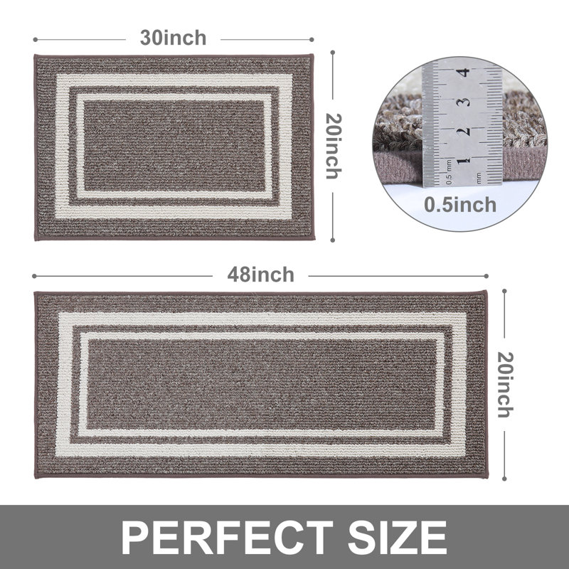 Caylon Machine-washable Anti-Fatigue Mat, Brown, Rectangle 609.6cm x 914.4cm + 50.8cm x 121.9cm