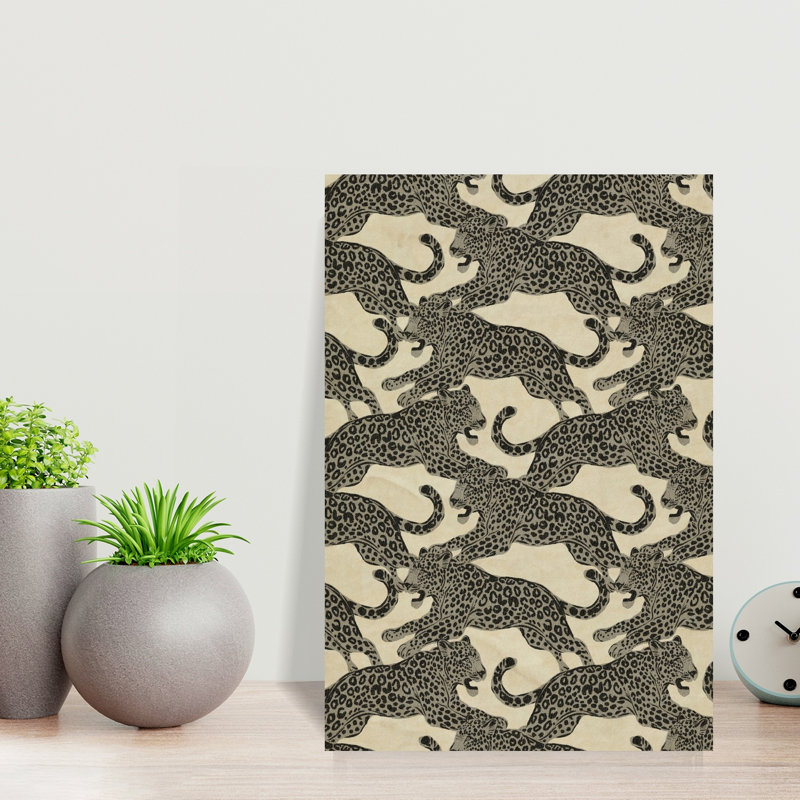 Leaping Leopard Pattern Wall Art Print, 18" H x 12" W