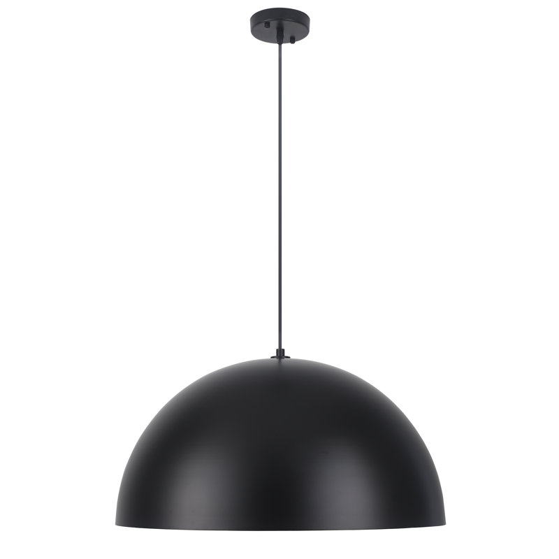 Luminaire suspendu en forme de dôme à 1 lumière pour îlot de cuisine, H 12,2 po x l 23,62 po x P 23,62 po, Noir et or