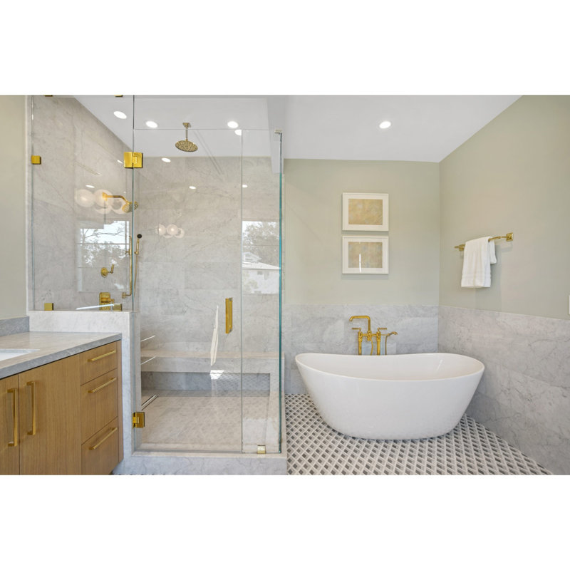 Metro Marquis 65" x 33" Freestanding Soaking Solid Surface Bathtub, Matte Black, Matte White