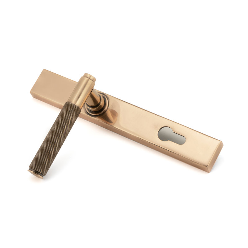 Brompton Lock Door Handle, Polished Bronze