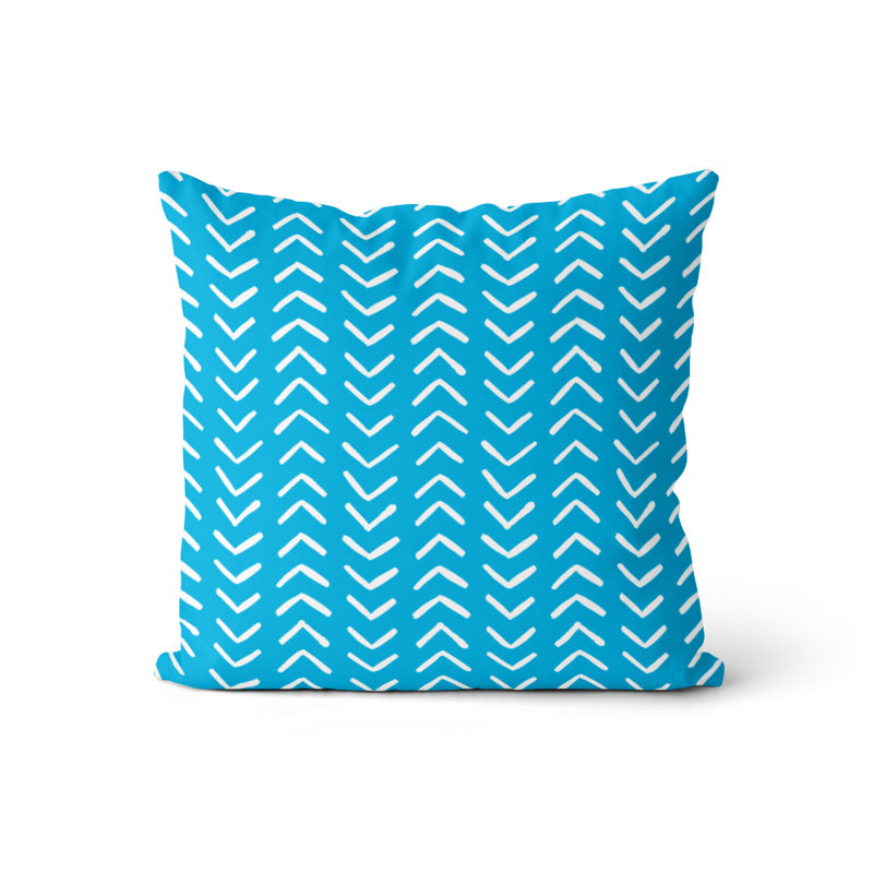 Housse et insert de coussin carré Pece, Bleu/Blanc
