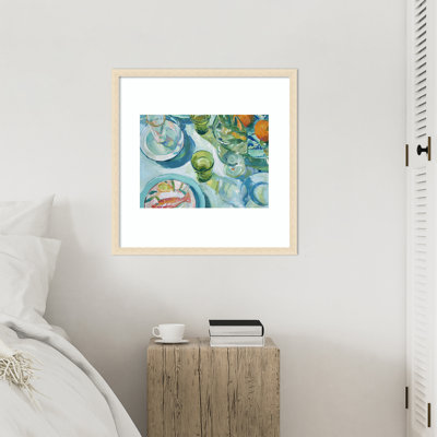 «GreenTable No. 1» par Paula Freeman, impression sur bois encadrée