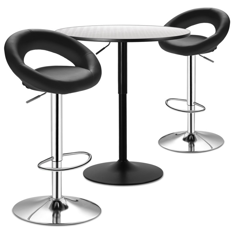 Ensemble de salle à manger Farbod, L 31,5 po x l 31,5 po, Argent, Noir