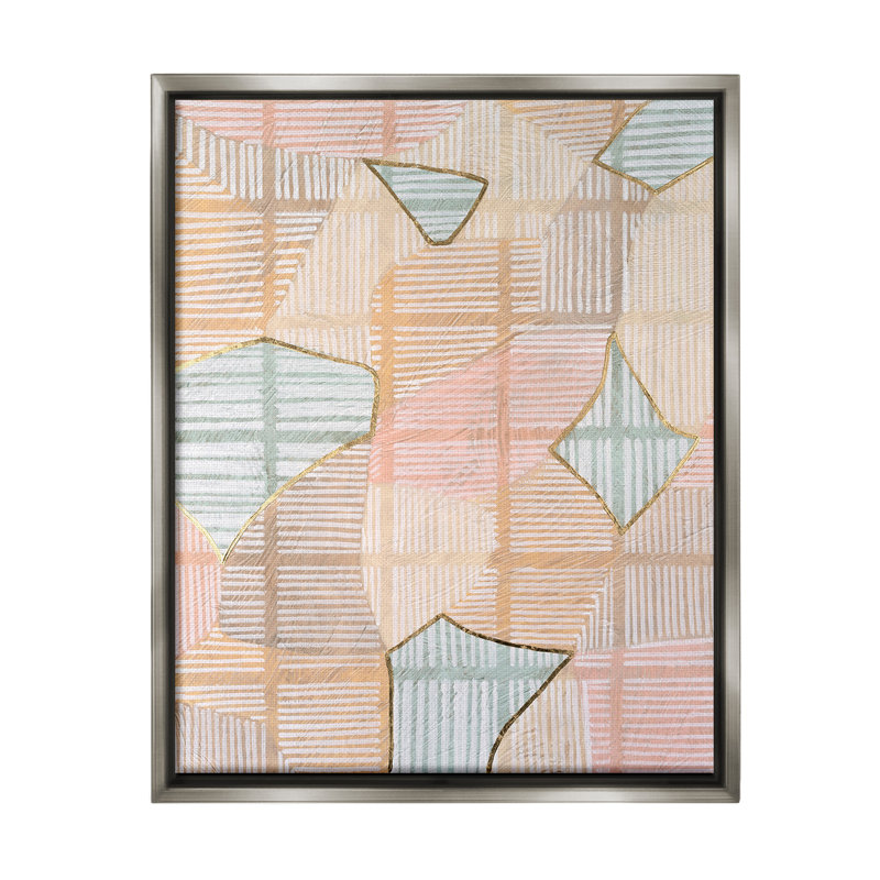 "Pastel Patterned Shapes" par Vanna Lam sur toile, Cadre flottant gris lustré, H 31 po x l 25 po