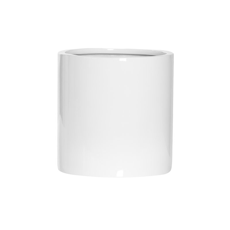 Outdoor White Fiberstone Pot